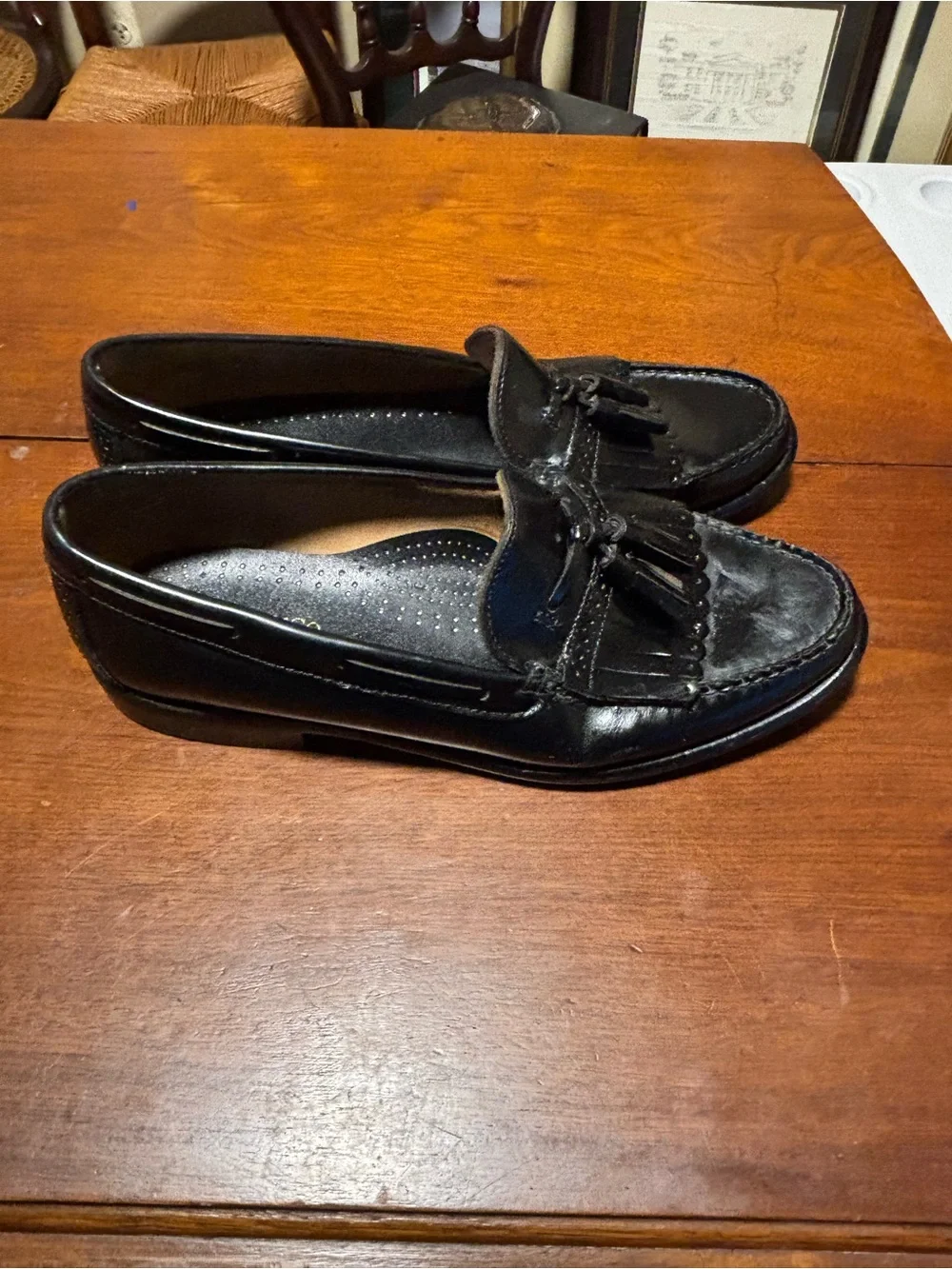 G.H. Bass & Co. Kitties Tassel Loafer Black Leather Size 10.5 D Style 067022